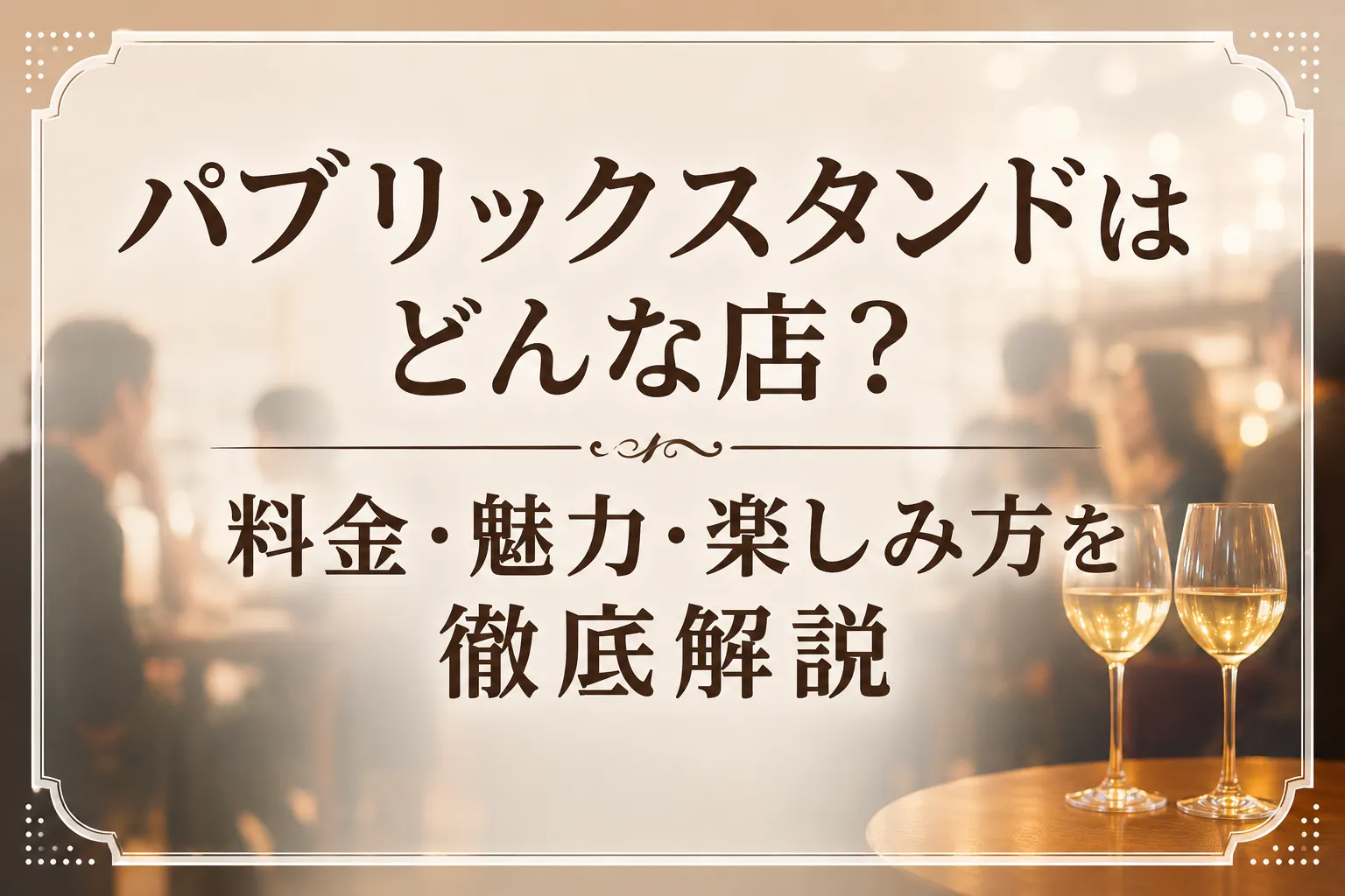 パブリックスタンドはどんな店？料金・魅力・楽しみ方を徹底解説